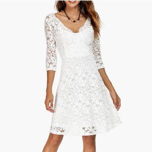 NWT White lace dress A-line - Wedding, bridal shower, bride, engagement